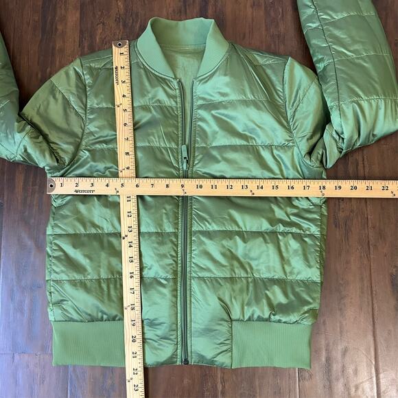 LULULEMON Non-Stop Bomber Jacket Green Foliage Insulated Reversible - Picture 16 of 16
